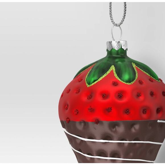 Chocolate Dipped Strawberry Glass Christmas Tree Wondershop Target Red - Picture 4 of 5
